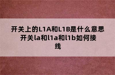 开关上的L1A和L1B是什么意思 开关la和l1a和l1b如何接线